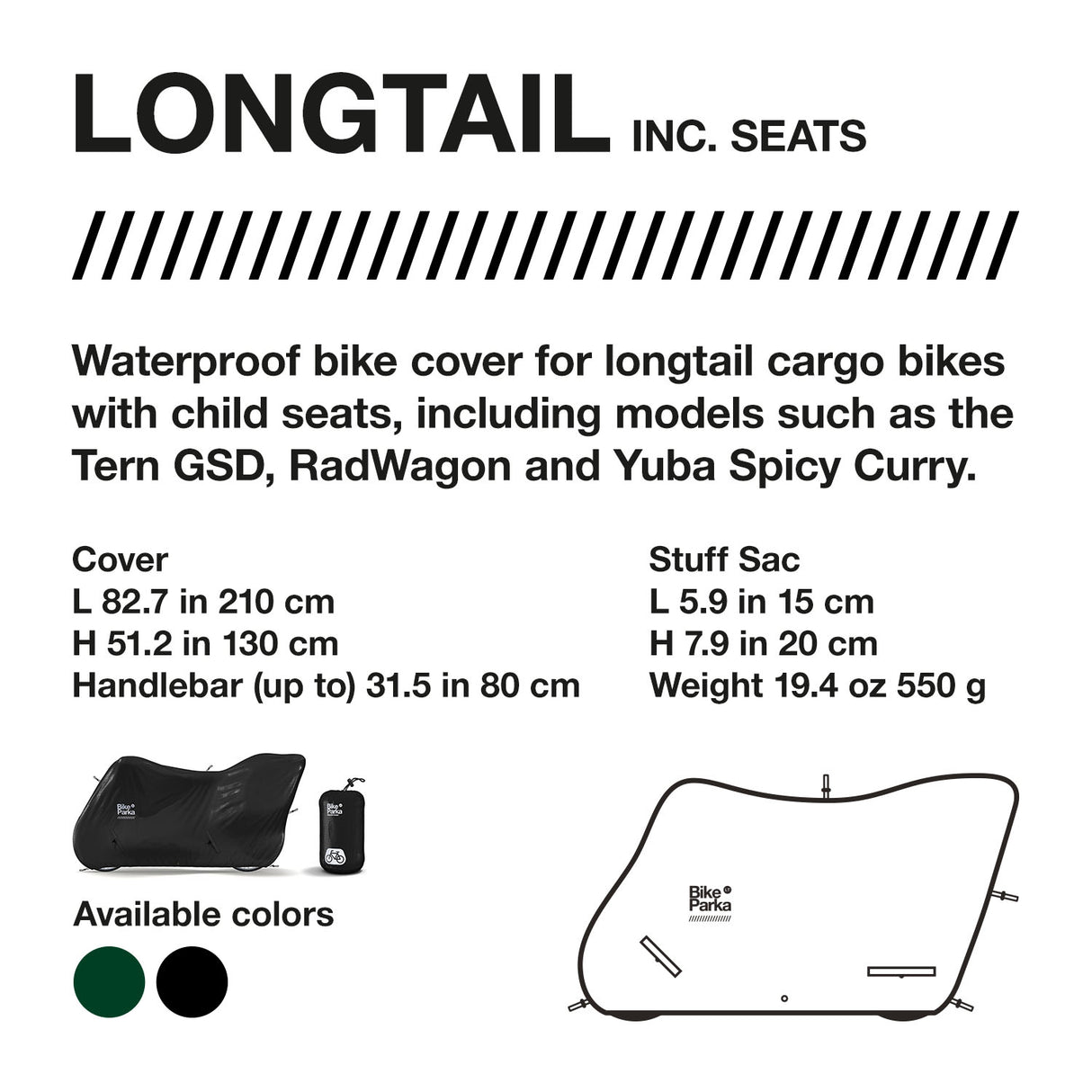 BikeParka - Bike Covers - Longtail with Seats