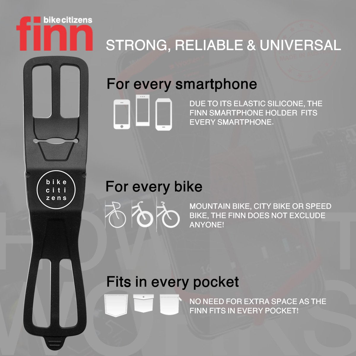 FINN - Universal Bicycle Phone Mount - Assorted Pack (5 Colors)