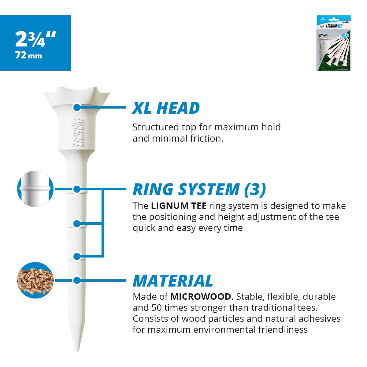 Lignum Tee - Star Golf Tees