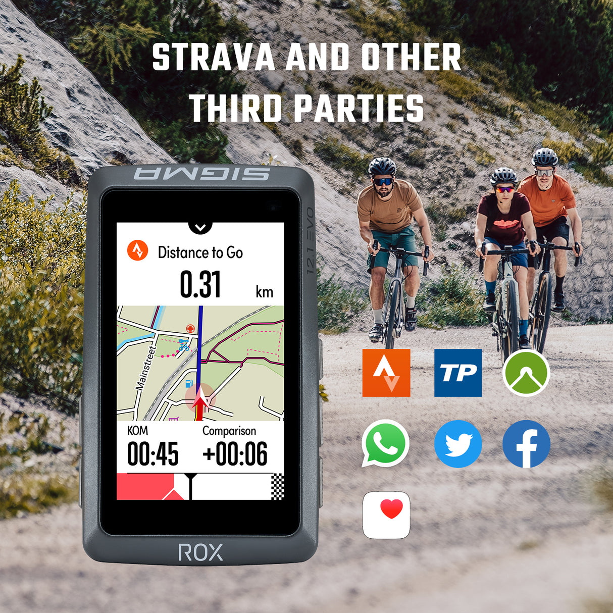 SIGMA GPS Bike Computer - ROX 12.1 EVO Sensor Set