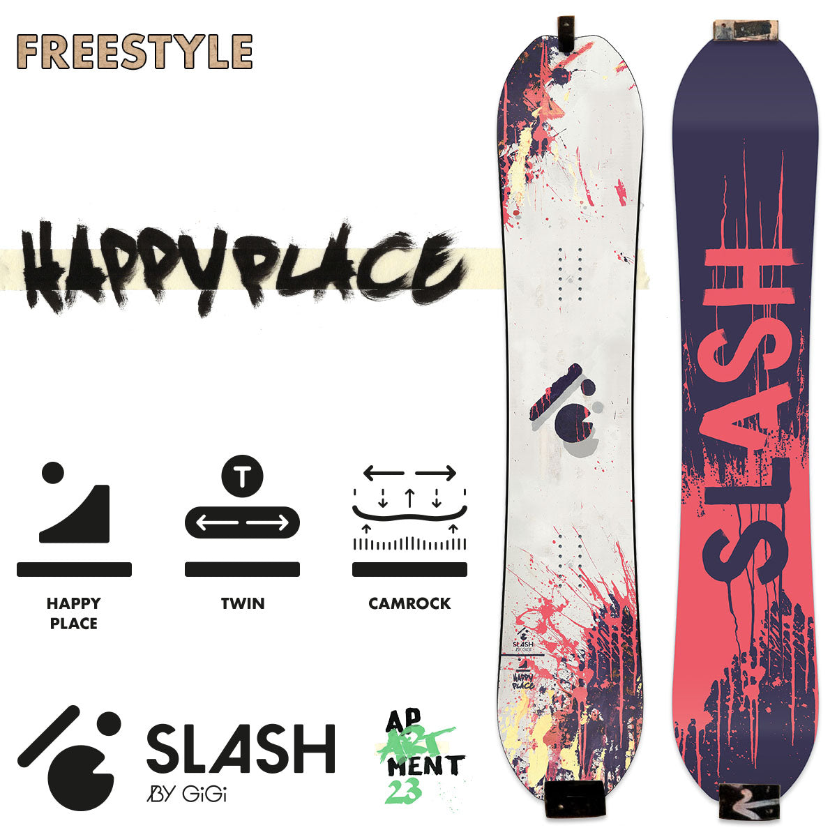 Slash by GiGi - Happy Place Snowboard - Blank (TopArt)