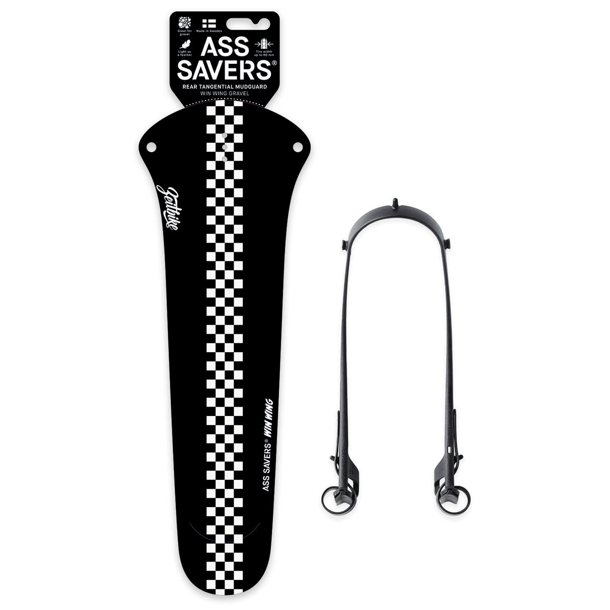 Ass Savers Win Wing 2 Gravel Rear Mudguard w/ Black Wishbone