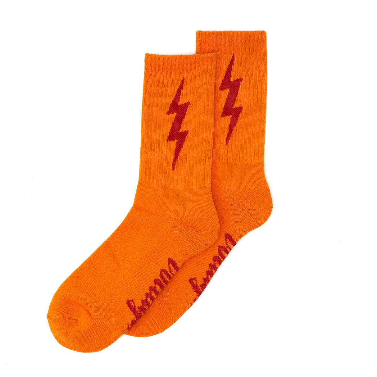 Orange Lucky Cotton Crew Socks