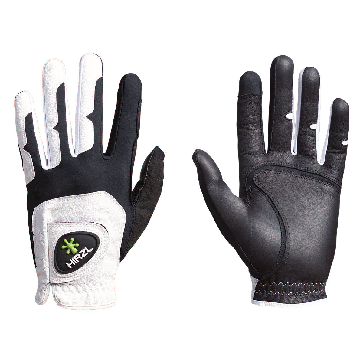 HIRZL Grippp Fit - Golf Gloves - White / Black (Buy 2, Get 10% off)