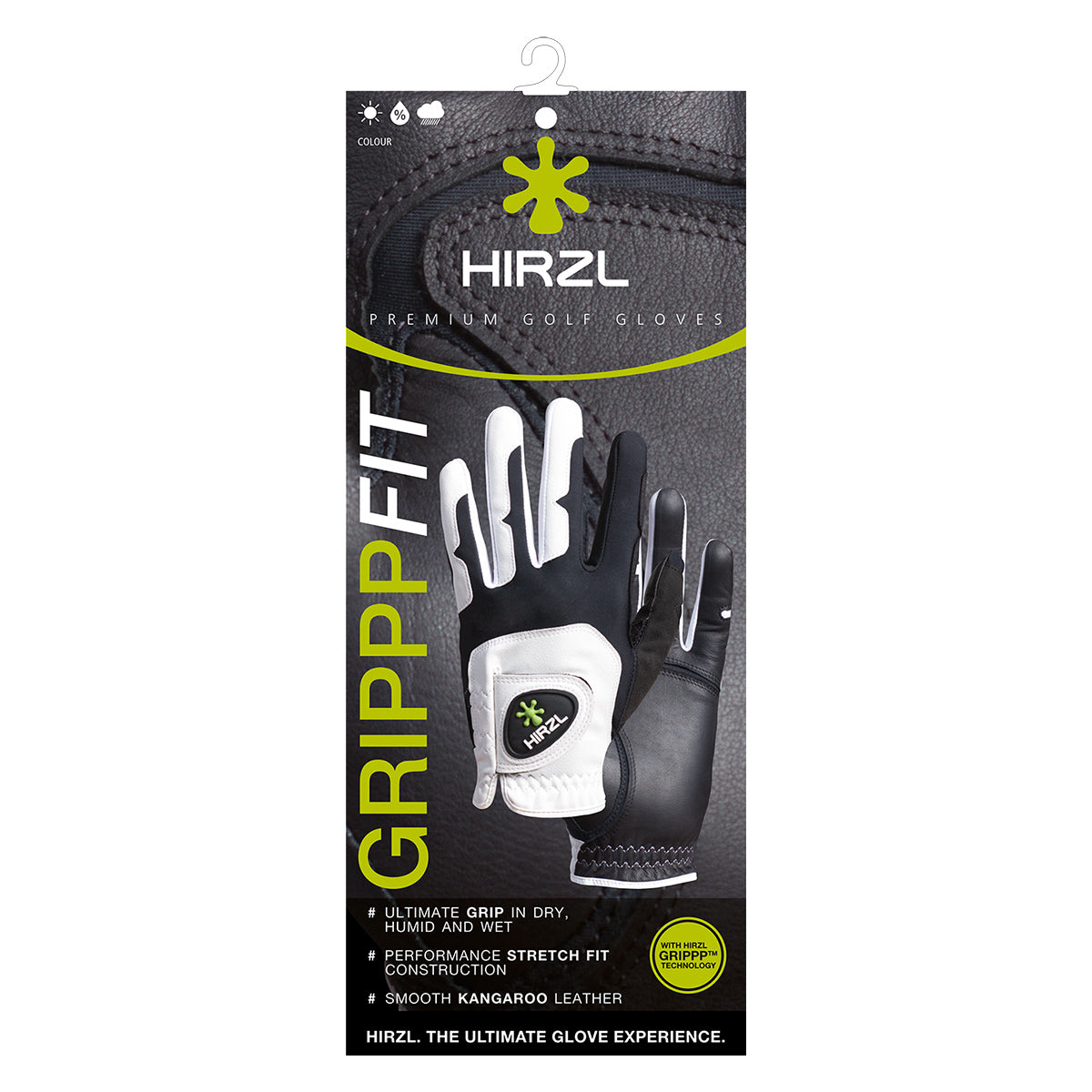 HIRZL Grippp Fit - Golf Gloves - White / Black (Buy 2, Get 10% off)