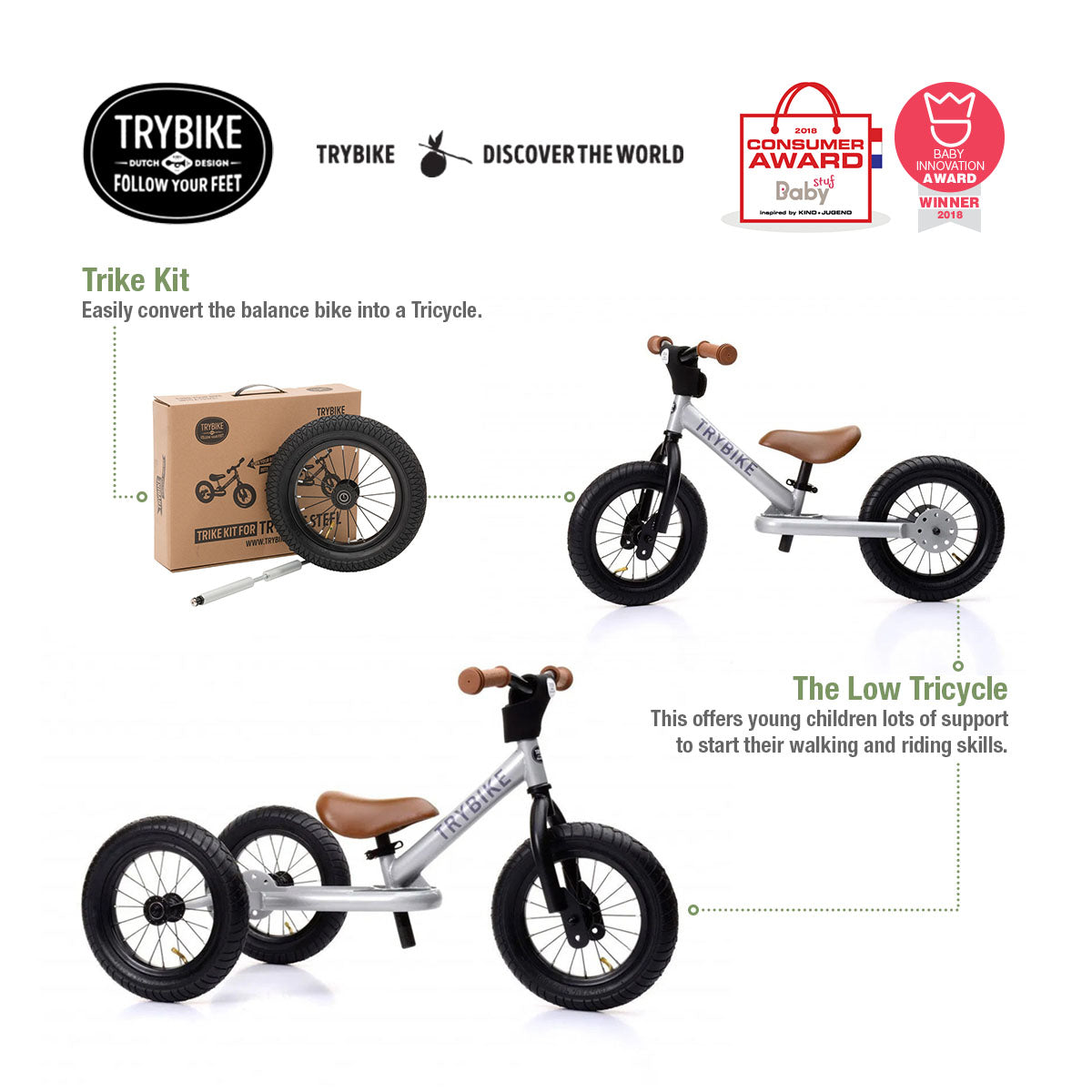Trybike Steel - Trike Kit for Bike to Trike Conversion