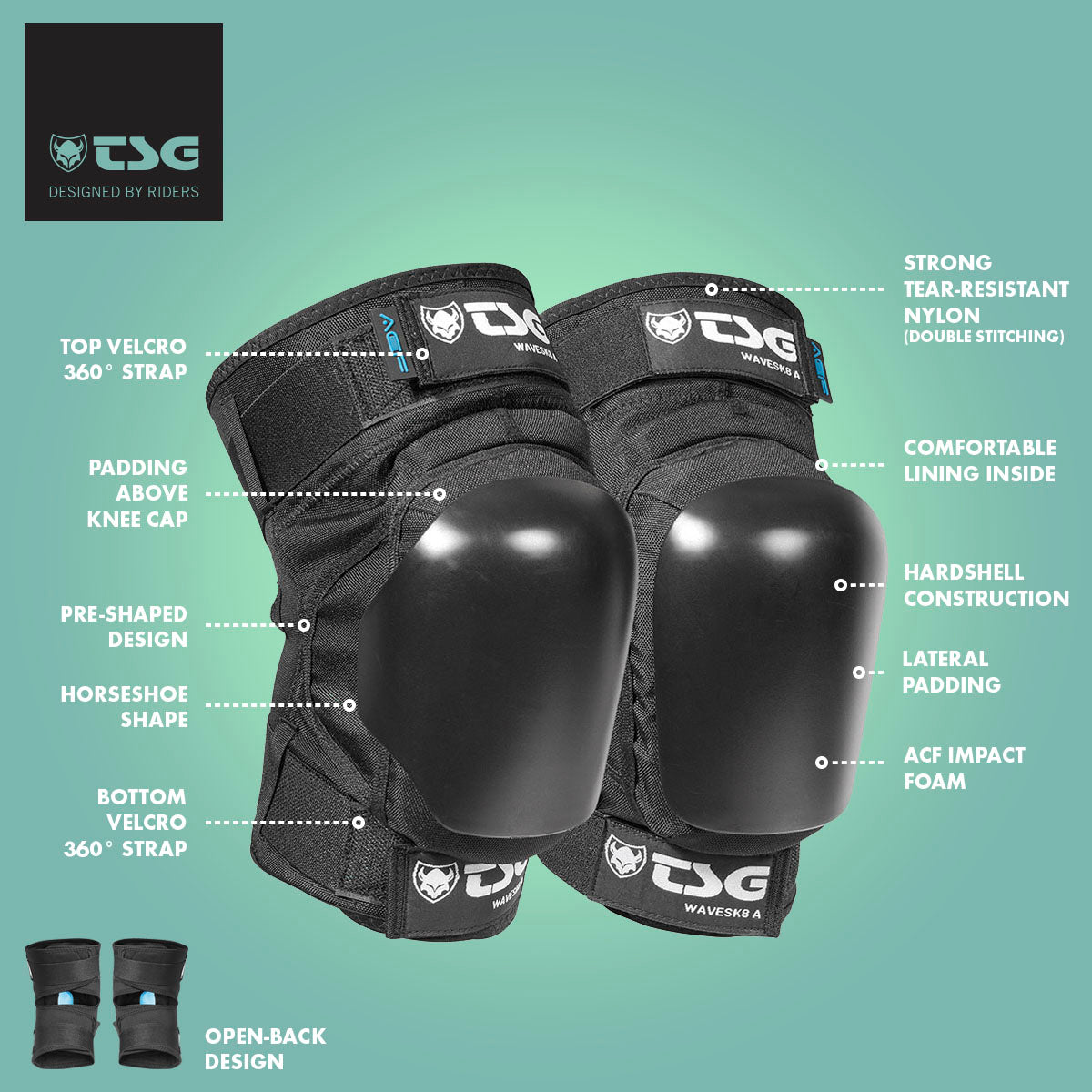 TSG - Kneepad Wavesk8 A - Black