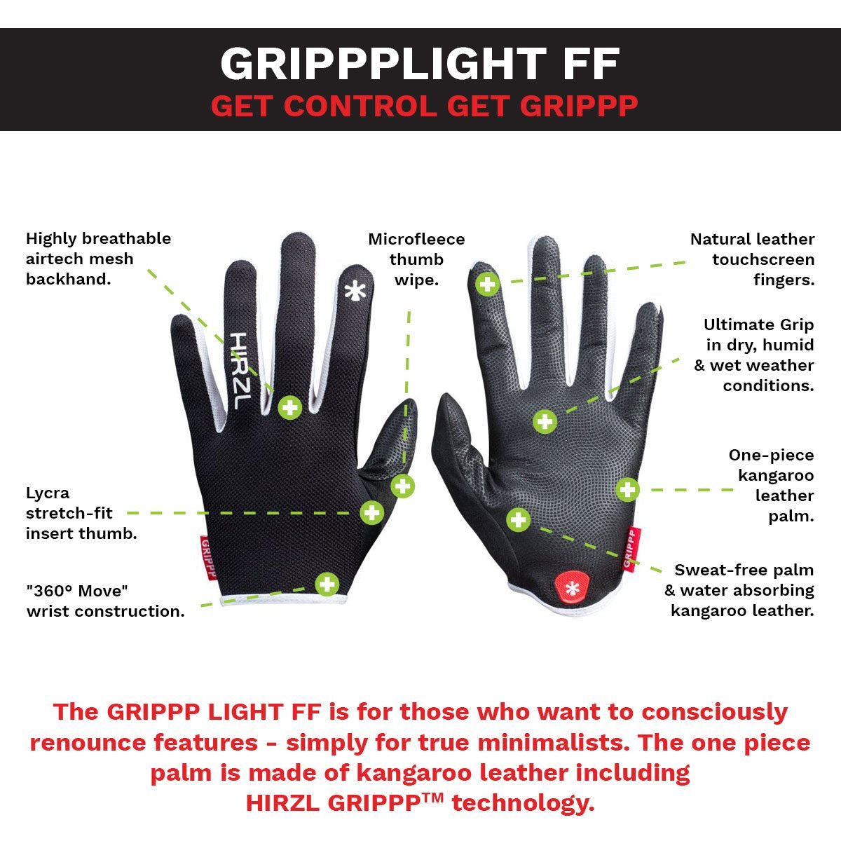 HIRZL - GRIPPP LIGHT FF - Bike Gloves