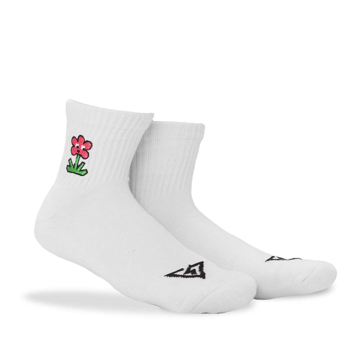 Bolt/Flower Lucky Cotton Quarter Socks