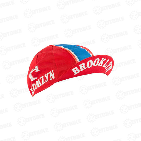 ZEITBIKE - Vintage Cycling Cap - Brooklyn - Red |  | Anti Sweat Caps | for Stand Alone or Under Helmet | Team Jersey Cap Outdoor Cap