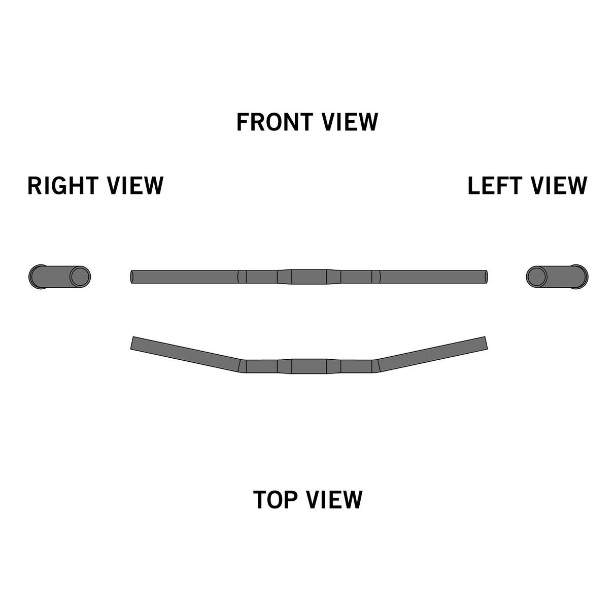 Ergotec Flat-BAR (25.4, GW600, GL190, GH0,12° | Black Sandblasted)