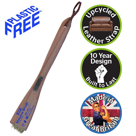 Green Oil - Massive Brush SLR - with Metal Badge and Reclaimed Leather Strap