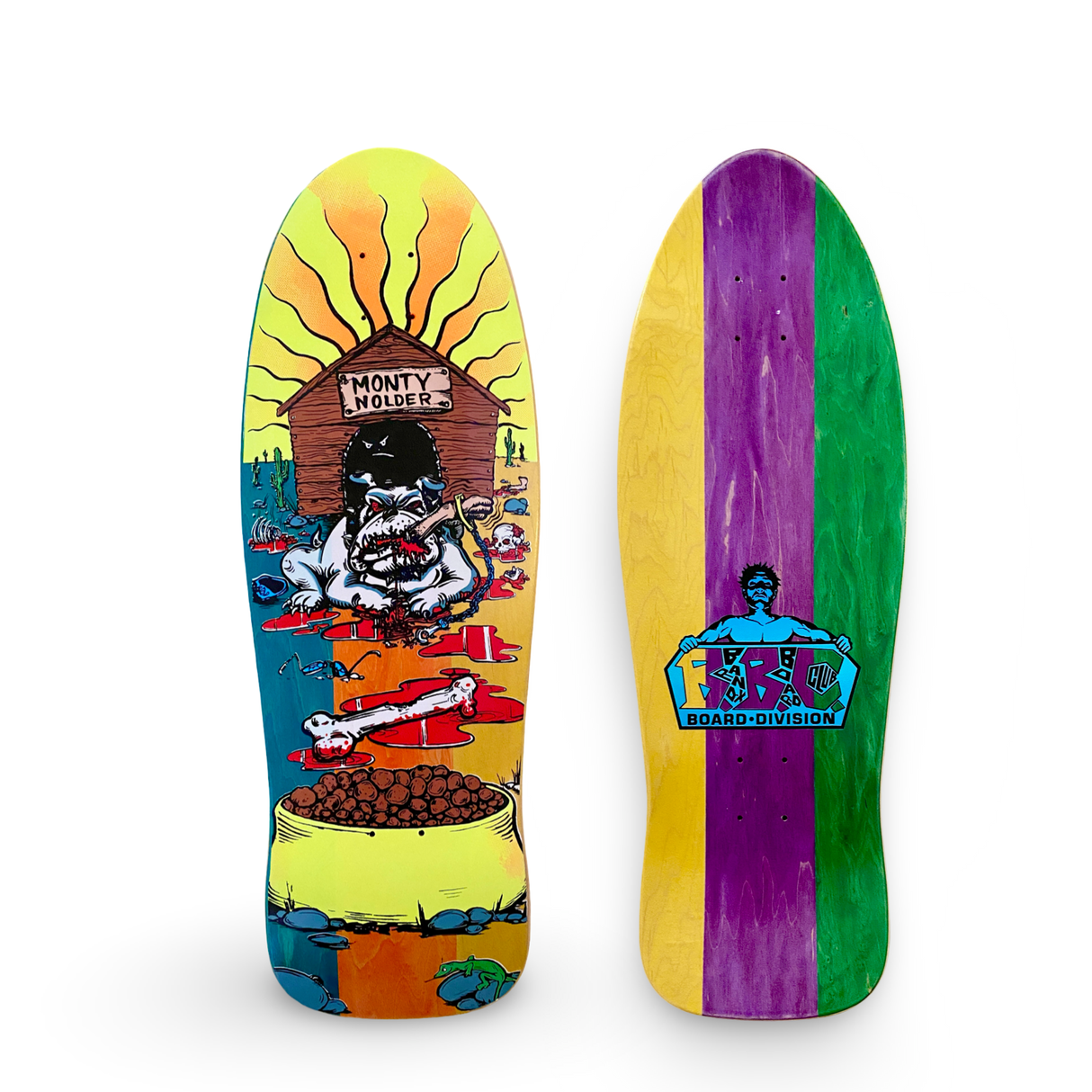 BBC Monty Nolder Bulldog #2 ONE OF A KIND Deck 10.25”x31” HAND-PAINTED (1 of 1)