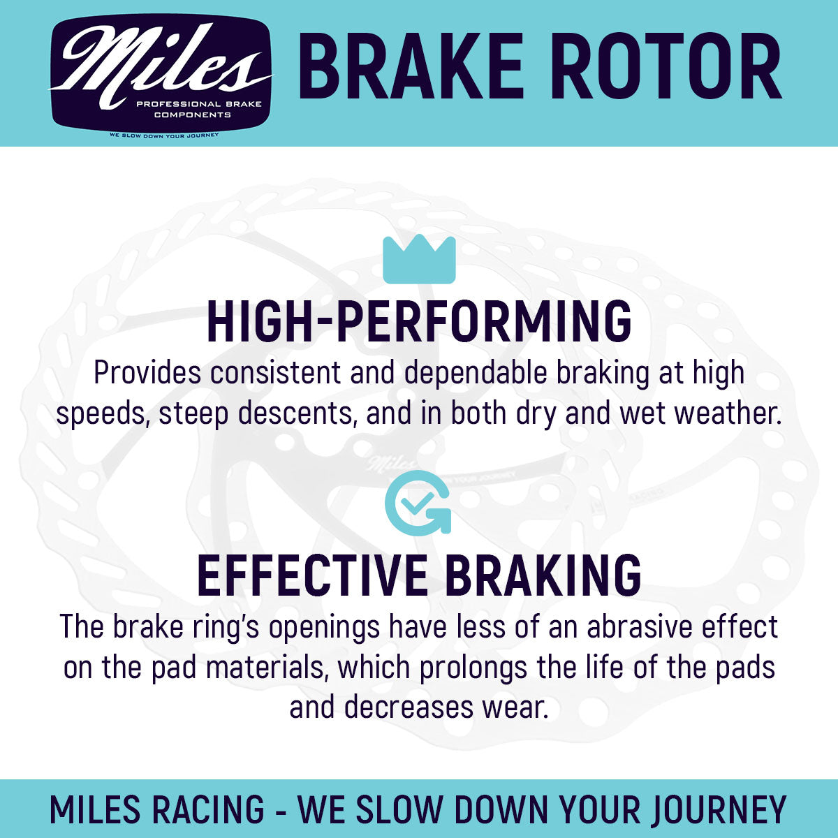 Miles Racing Stainless Rotors - 140mm/160mm/180mm/203mm