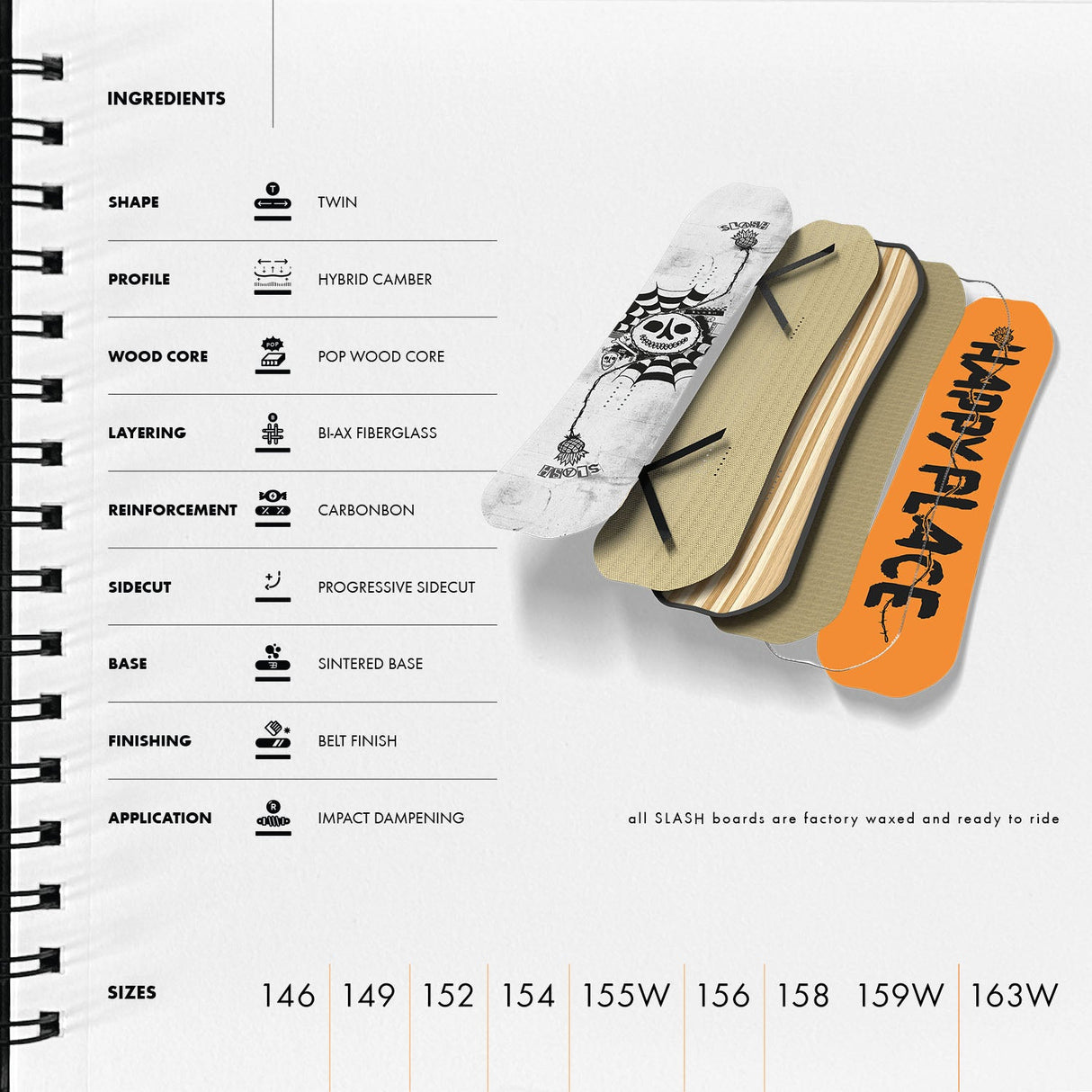 Slash by GiGi -  HAPPY PLACE Hybrid Camber Snowboard - Kim the Butcher (Design Drop)