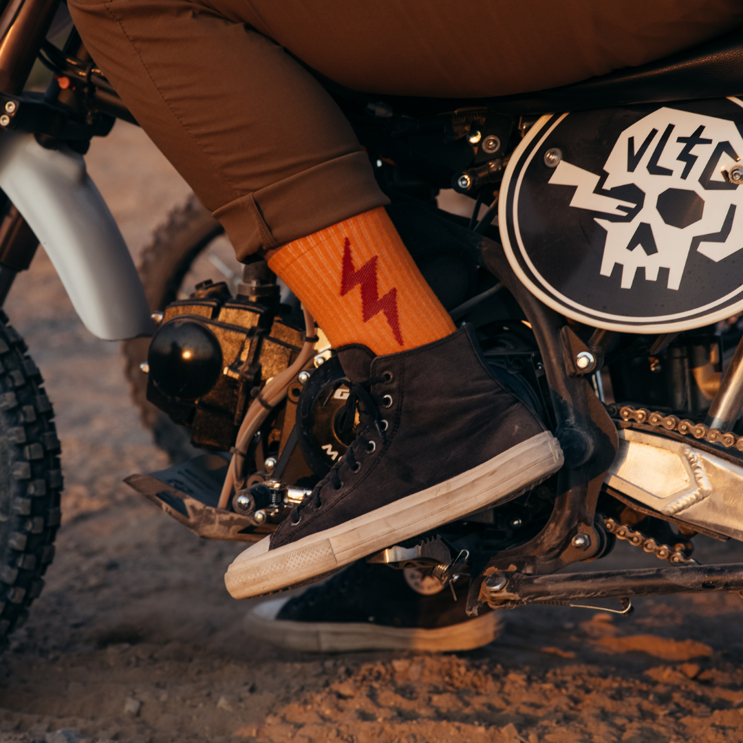 Orange Lucky Cotton Crew Socks