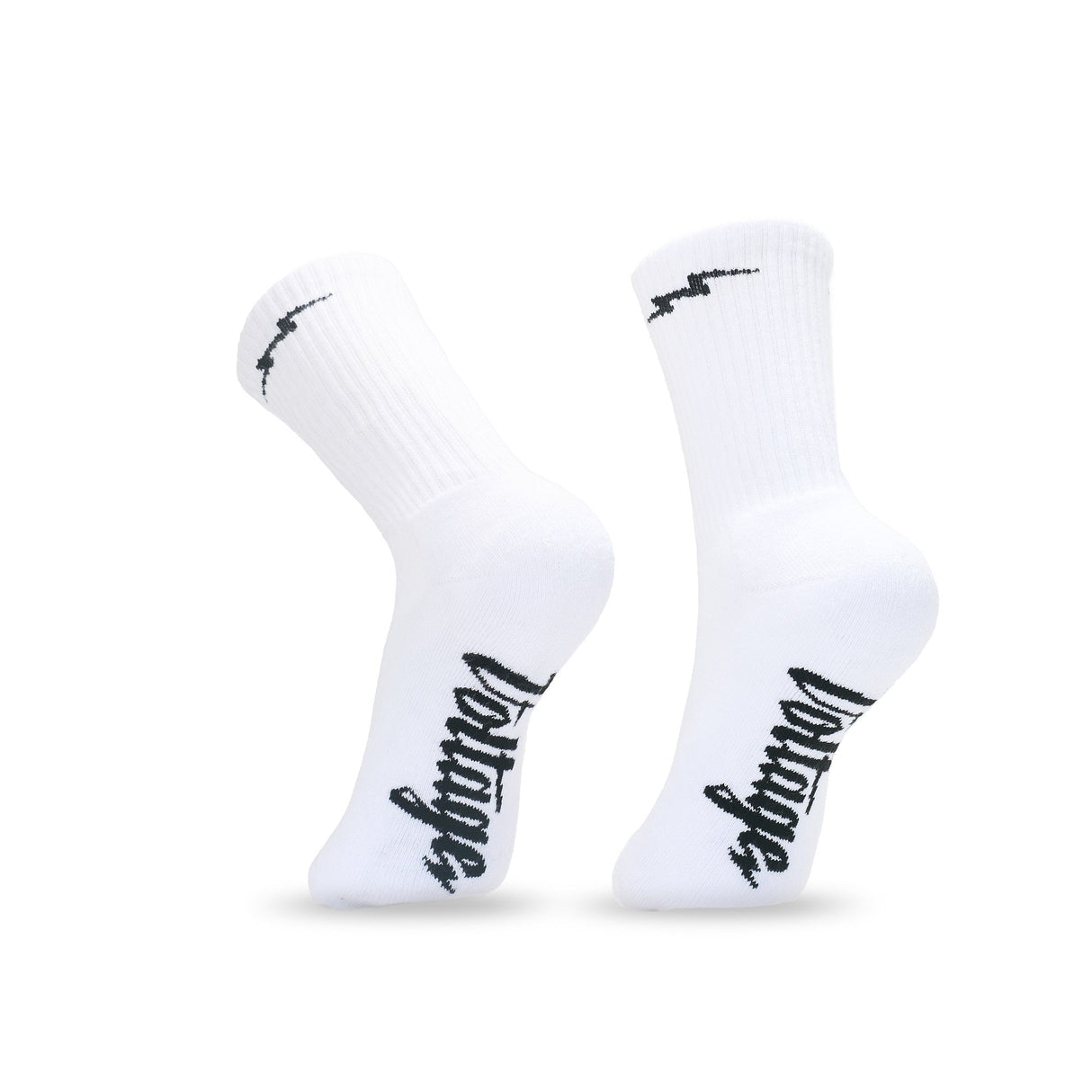 Pure White Grinder Lucky Cotton Crew Socks
