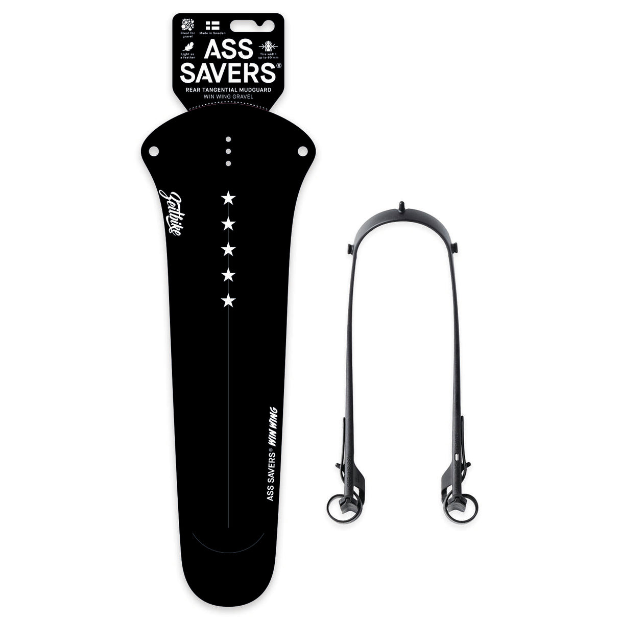 Ass Savers Win Wing 2 Gravel Rear Mudguard w/ Black Wishbone