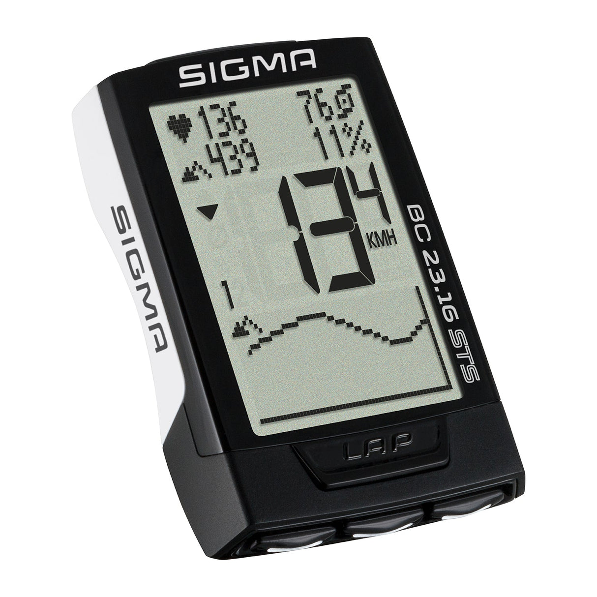 (BLOWOUT SALE!) SIGMA Bicycle Computers - BC 23.16 STS digital wireless (White) (02316)