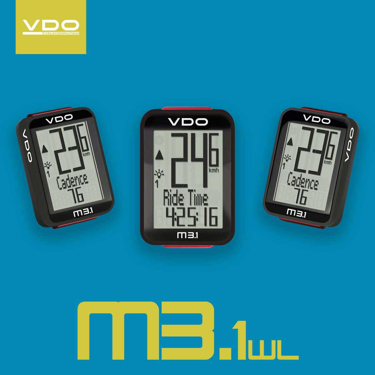 VDO Bicycle Computer M3.1 (wireless) bundle w/ cadence