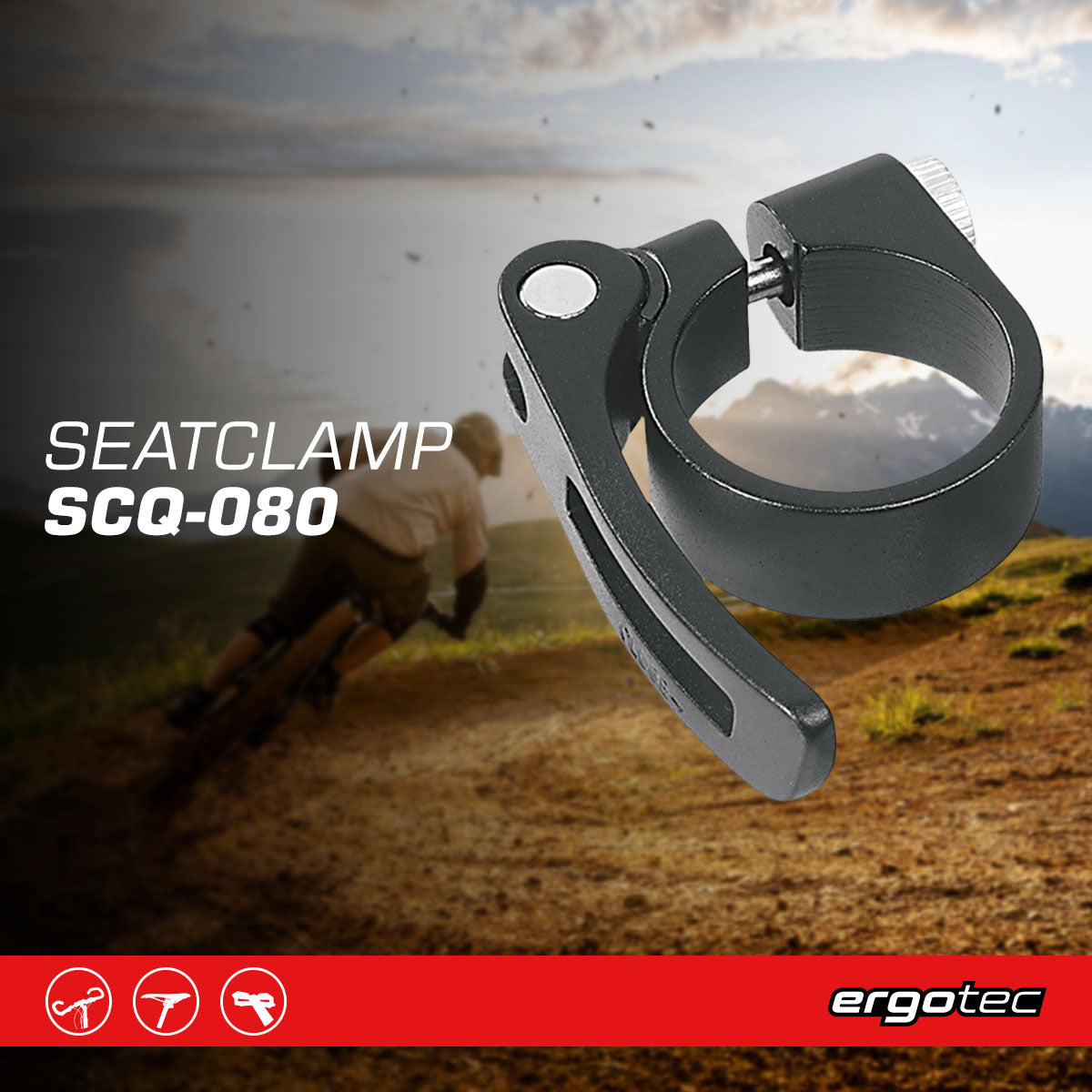 Ergotec - SCQ-080 - Seatclamp (28.6 mm / 31.8 mm | Black Sandblasted)