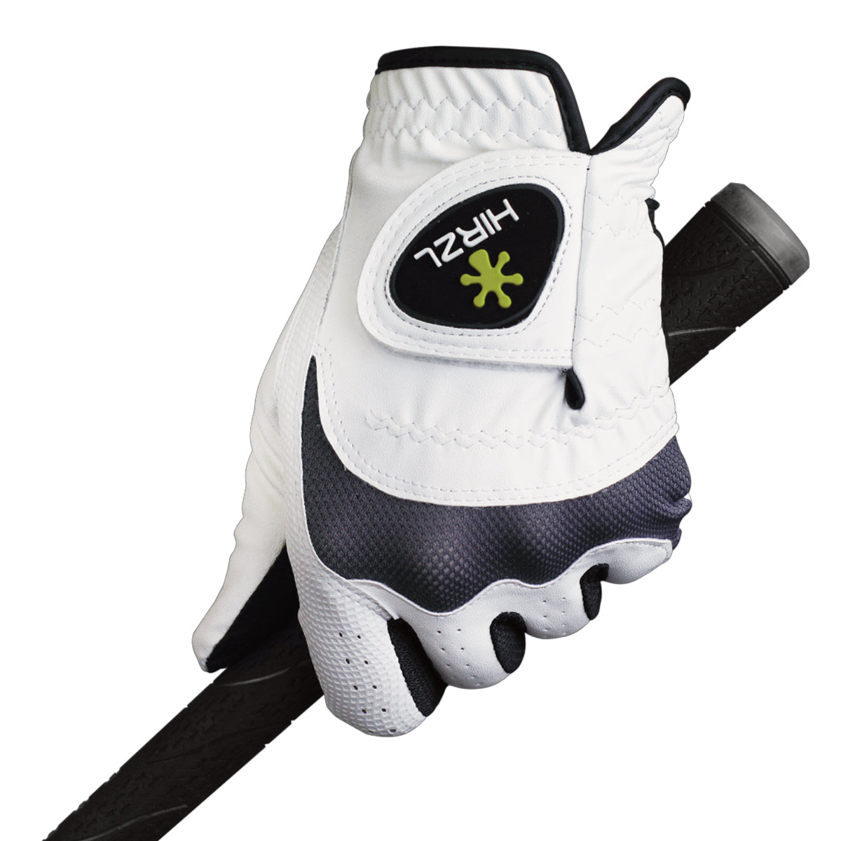 HIRZL Trust Hybrid - Golf Gloves - White / Black (Buy 3 FREE SHIP)