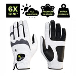 HIRZL Trust Hybrid - Golf Gloves - White / Black (Buy 3 FREE SHIP)