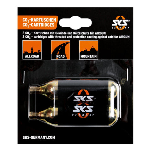 SKS - Bicycle CO2 Cartridges - 16G Threaded (2 Pack)
